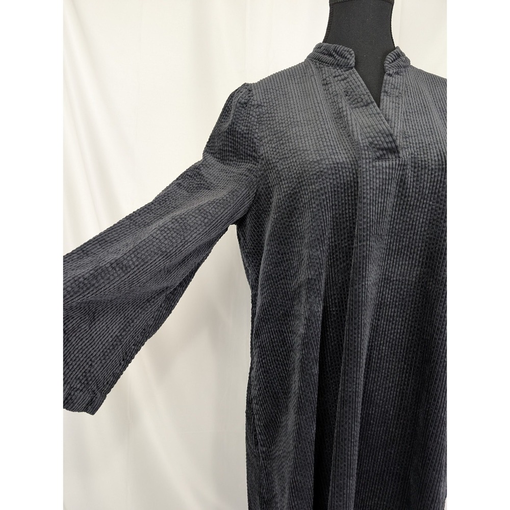 Culture Denmark Charcoal Gray Corduroy V-Neck Sack Dress Medium - 100% Cotton - Picture 3 of 16